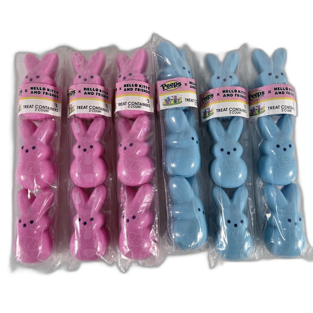 Peeps x Hello Kitty Friends Easter Treat Containers Lot of 6 3-Packs‎ 18 Total